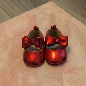 Shimmering Red Bow Kids Dress Shoes (Sold On Mecari)